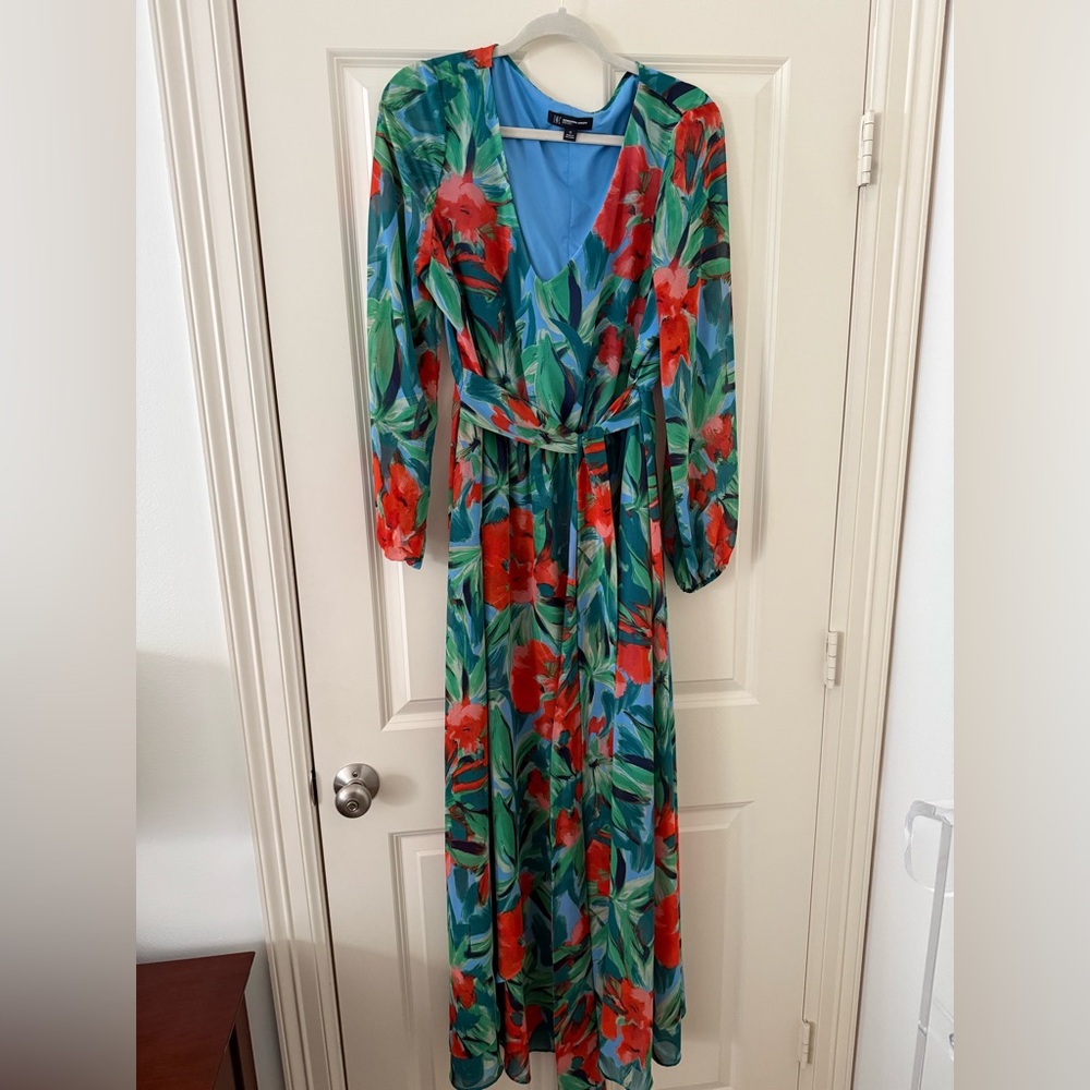 INC International Concepts Tropical Long Sleeve Dress